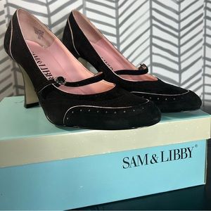 Sam & Libby Black Suede Heels | Size 8 | Pre-owned